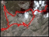 Veduta satellitare con traccia GPS del percorso