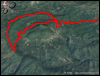 Veduta satellitare con traccia GPS del percorso